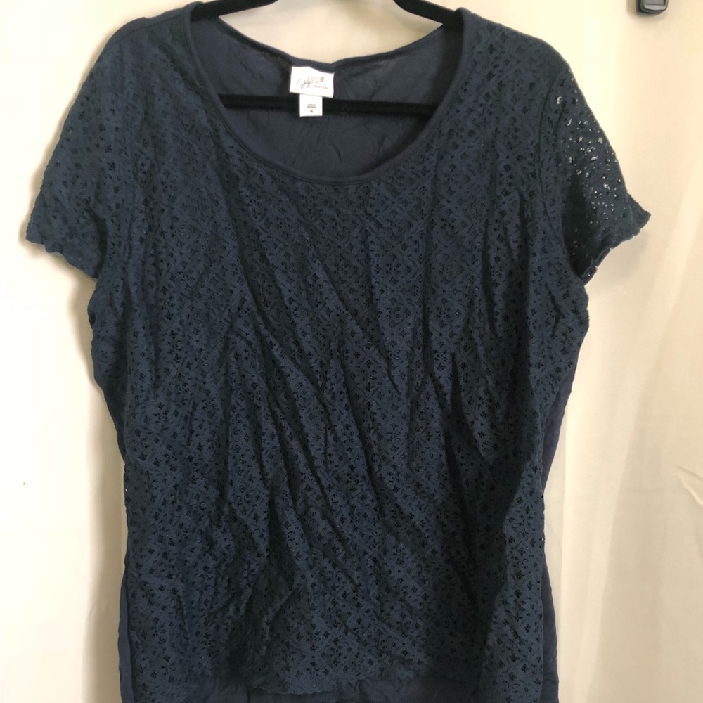 Navy lace blouse